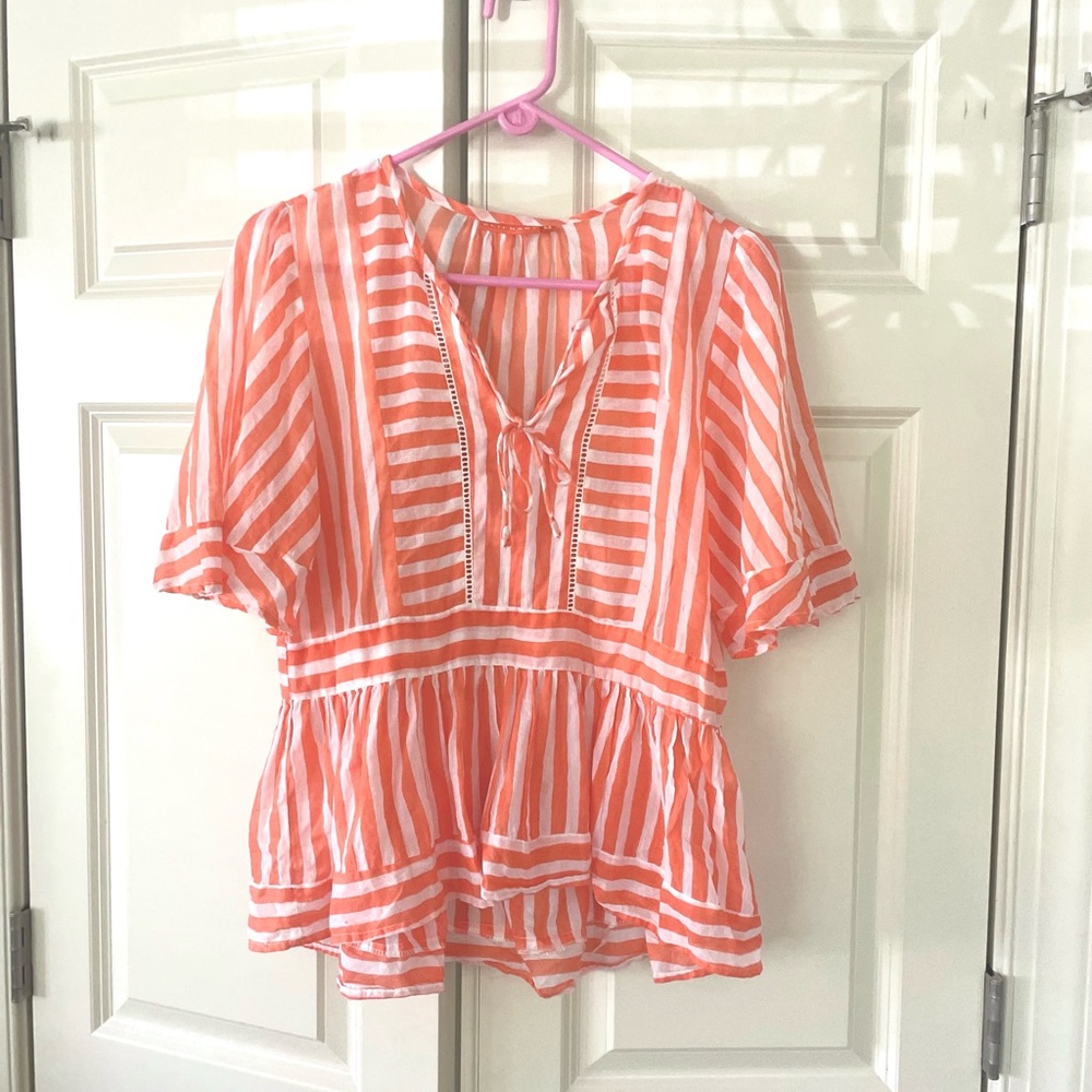 Striped Orange Blouse, Oliphant, M